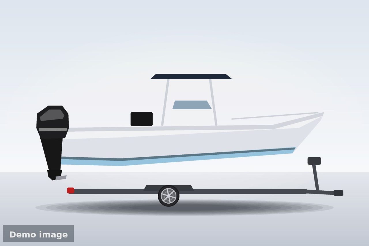 Demo image: illustration of the 2026 Boston Whaler 210 Montauk (side view)