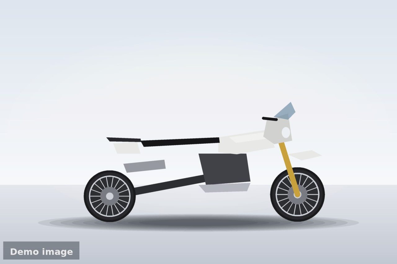 Demo image: illustration of the 2026 BMW R 1300 GS (side view)