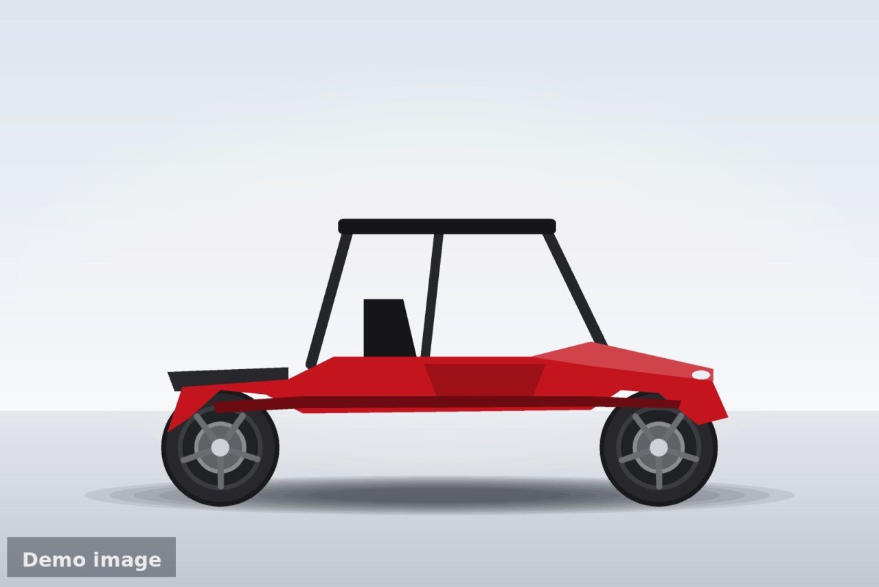 Demo image: illustration of the 2026 Polaris RZR XP 1000 Premium (side view)